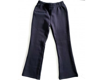 Navy Fleece Bootleg Pants